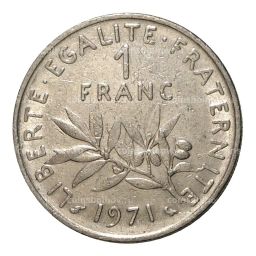 Монета 1 франк 1971 года Франция
