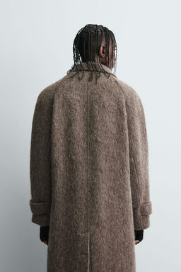 COAT WITH FAUX FUR WOOL BLEND