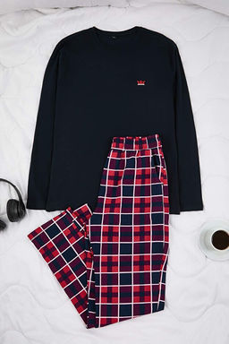 Lacivert*001 Regular Ekose / Kareli Homewear Pijama Tak_m_ TMNAW26PT00055