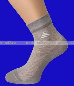 Цена за 5 пар. 5 ПАР - ЮстаТекс носки мужские укороченные спортивные 1с20 с лайкрой СЕРЫЕ 25-27 - Юста-текс фото 130