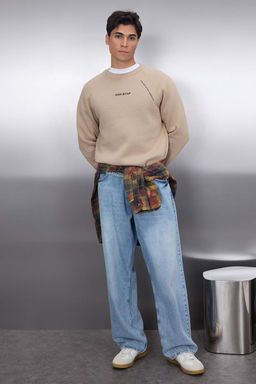 Vizon Regular/Normal Kesim Reglan Kollu Yaz? Bask?l? Sweatshirt TMNAW22SW0726