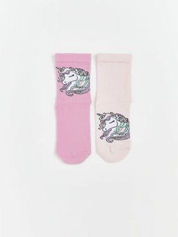 Desenli K?z ?ocuk Soket ?orap 3l?