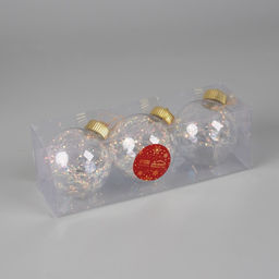 Ёлочные игрушки Джотто, шары новогодние, d=8 см, набор 3 шт., перламутровый/прозрачный - Зимнее волшебство фото 5