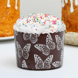 Цена за 1900 шт. Форма для выпечки кулича бумажная Деко-про «Бабочки», одноразовая, 11×8.5 см, коричневая