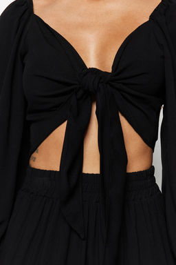 Plaj Giyim Lila Dokuma Baglama Detayl? Bluz-Pantolon Tak?m TBESS23AU00072 - Trendyolmilla фото 13