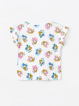Bisiklet Yaka Daisy Duck Bask?l? K?z Bebek Ti??rt - Waikiki фото 2