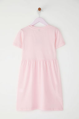 Pembe K?z Cocuk %100 Pamuk Kurdele Bask?l? K?sa Kol Mini Orme Elbise TKDSS25EL00086 - Trendyolmilla фото 3
