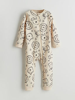 Fermuarl? Bask?l? Erkek Bebek Tulum