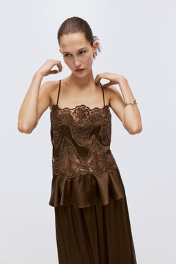 Top de sat?n con detalles de encaje - H&m фото 2