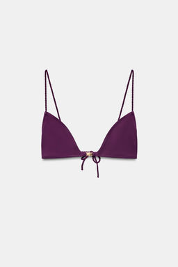 TOP BIKINI TRIANGULAR PIEZA MET?LICA / Berenjena - Zara фото 4