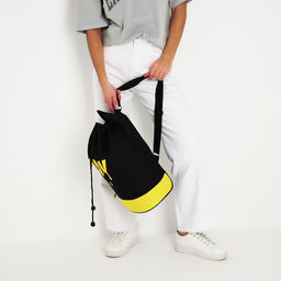 Рюкзак-торба Dark cat, 45х20х25, отдел на стяжке шнурком, жёлтый/чёрный - Nazamok фото 10