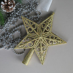 Верхушка на елку Звезда 19*22 см / SF2023-161 /уп 200/золото - Галеонтрейд фото 2