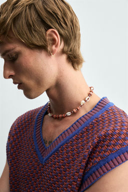 KNIT VEST WITH CONTRAST DETAIL - Zara фото 6