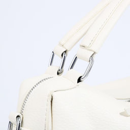 Сумка-саквояж на молнии, длинный ремень, цвет белый - Simaland фото 4