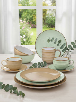 Набор тарелок обеденных 2 пр. 25,5*25,5*2,5 см Кантри Крафт бежевый, фарфор - Elan gallery фото 3