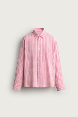 CAMISA RELAXED FIT CUADROS TEXTURA / Rosa - Zara фото 6