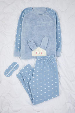 Trendyolmilla Lila 3lu Kalpli Uyku Bantl? Polar K?sl?k Orme Pijama Tak?m? THMAW21PT0666  фото 18
