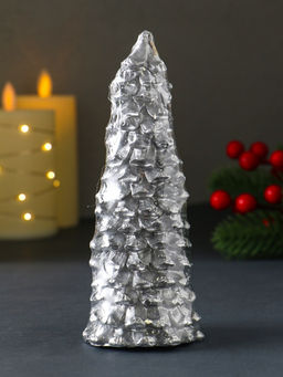 Свеча новогодняя «Ель большая», 160×60 мм лак, серебро