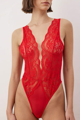 Siyah Dantel Fitted Duz Body THMAW26BD00009 - Trendyolmilla фото 7