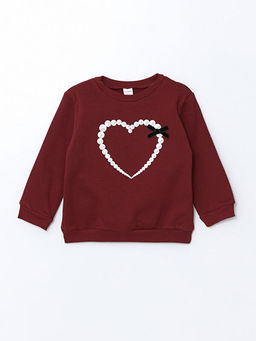 Bisiklet Yaka Kurdeleli K?z ?ocuk Sweatshirt 2li