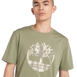 Футболка Timberland T-Shirt Kennebec River Camo Tree Logo Regular зеленая фото 4