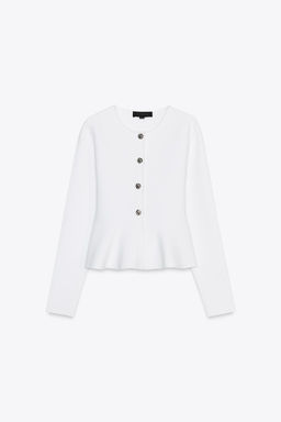 FINE KNIT PEPLUM JACKET - Zara фото 5