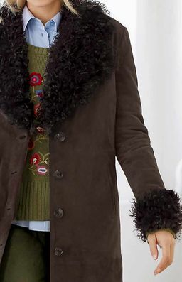 Кожаное пальто, коричневое - Linea tesini фото 4