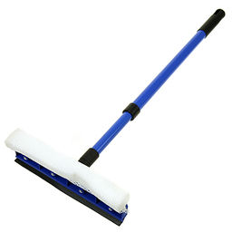 Окномойка 19см, с резинкой, с губкой, рукоятка металлическая, окрашенная, раздвижная 46-74см (Китай)