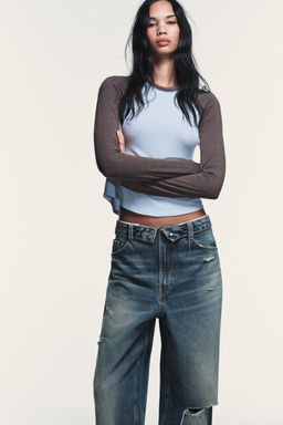 CAMISETA RANGL?N CONTRASTE / 734 - Zara фото 2