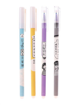 Цена за 12 шт. Ручка гелевая стираемые чернила, 0.5 мм, стержень синий «Девочка», МИКС