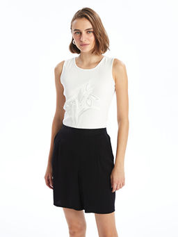 Bisiklet Yaka ??lemeli Kad?n Bluz