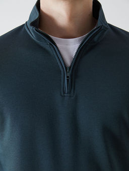 Dik Yaka Uzun Kollu Erkek Kal?n Sweatshirt