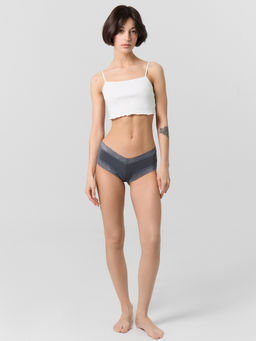 Цена за 2 штуки! Трусы бразилиана женские серые с кружевом - Mark formelle фото 3