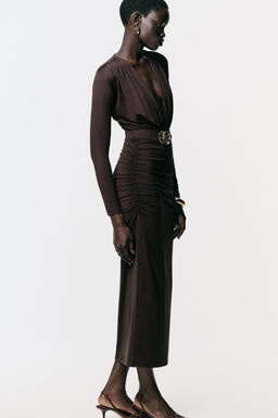 POLYAMIDE DRESS WITH HARDWARE BELT - Zara фото 5