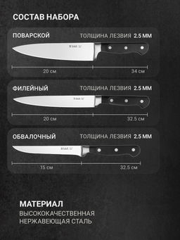 Набор ножей TalleR TR-22009  фото 2