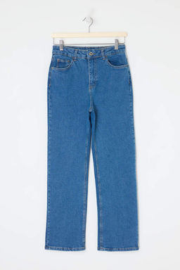 Mavi Yuksek Bel Orta Esnek Straight Duz Kesim Jeans TWOSS26JE00189 - Trendyolmilla фото 5