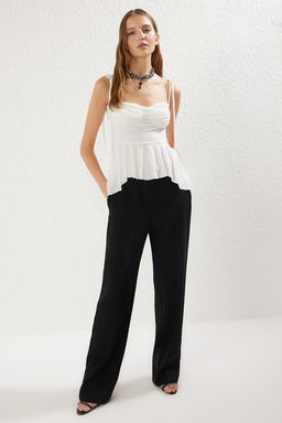 Trendyolmilla Beyaz Gogus Detayl? Orme Bluz TPRSS25BZ00006  фото 3