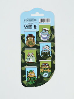 Цена за 2 шт. Закладки магнитные для книг, 6 шт "С 23 февраля"