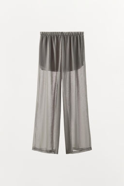 PANTAL?N PALAZZO SEMITRANSPARENTE / Gris medio - Zara фото 7