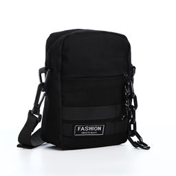 Сумка молодёжная на молнии, 1 наружный карман, цвет чёрный