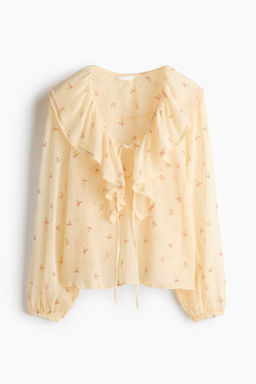 Blusa de gasa con efecto arrugado