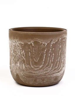 Кашпо для цветов «Микрит», 3.7 л, d=22 см, h=20 см, со вставкой, пластиковое, бежевое
