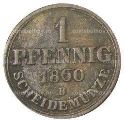 1 пфенниг 1860 года В Германские государства  Ганновер