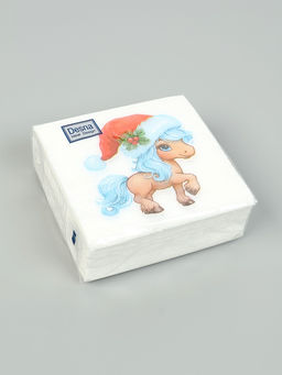 Цена за 6 шт. Салфетки бумажные однослойные Символ года, 24?24, 40 шт.