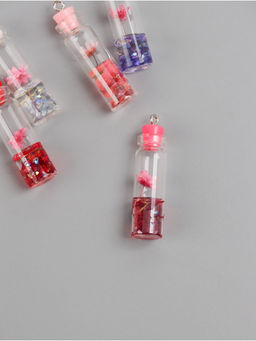 Цена за 5 шт. Подвеска для творчества акрил Бутылочка с цветком, светится в темноте, 1.1?1.1?4.2 см, МИКС