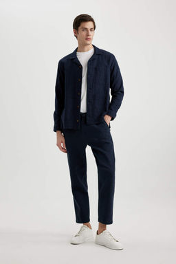 Yazl?k Jogger Pantolon Regular Fit Normal Kesim Keten Gorunumlu Duz Paca Pamuklu Cepli - Defacto фото 8