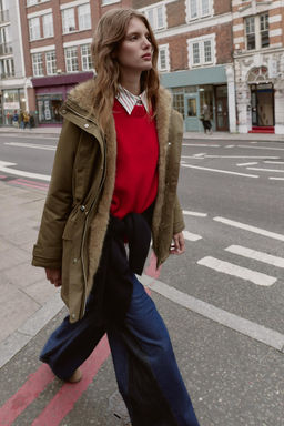 PARKA WITH FAUX FUR LINING - Zara фото 3