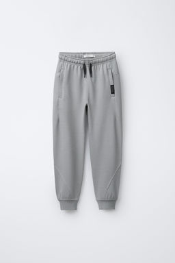 PANTAL?N FELPA INTERLOCK COMBINADO PIQU? / Gris perla