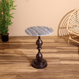 Стол кофейный, 41×41×57 см, алюминий, мрамор