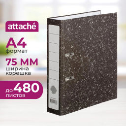 Папка-регистратор Attache Economy без мет.угол_бюдж 75мм ч/б бум/бум,карм.к  фото 2